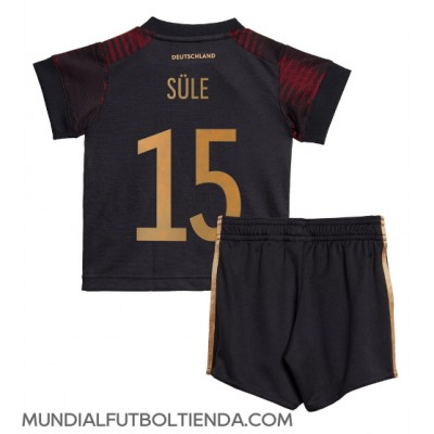 Camiseta Alemania Niklas Sule #15 Segunda Equipación Replica Mundial 2022 para niños mangas cortas (+ Pantalones cortos)